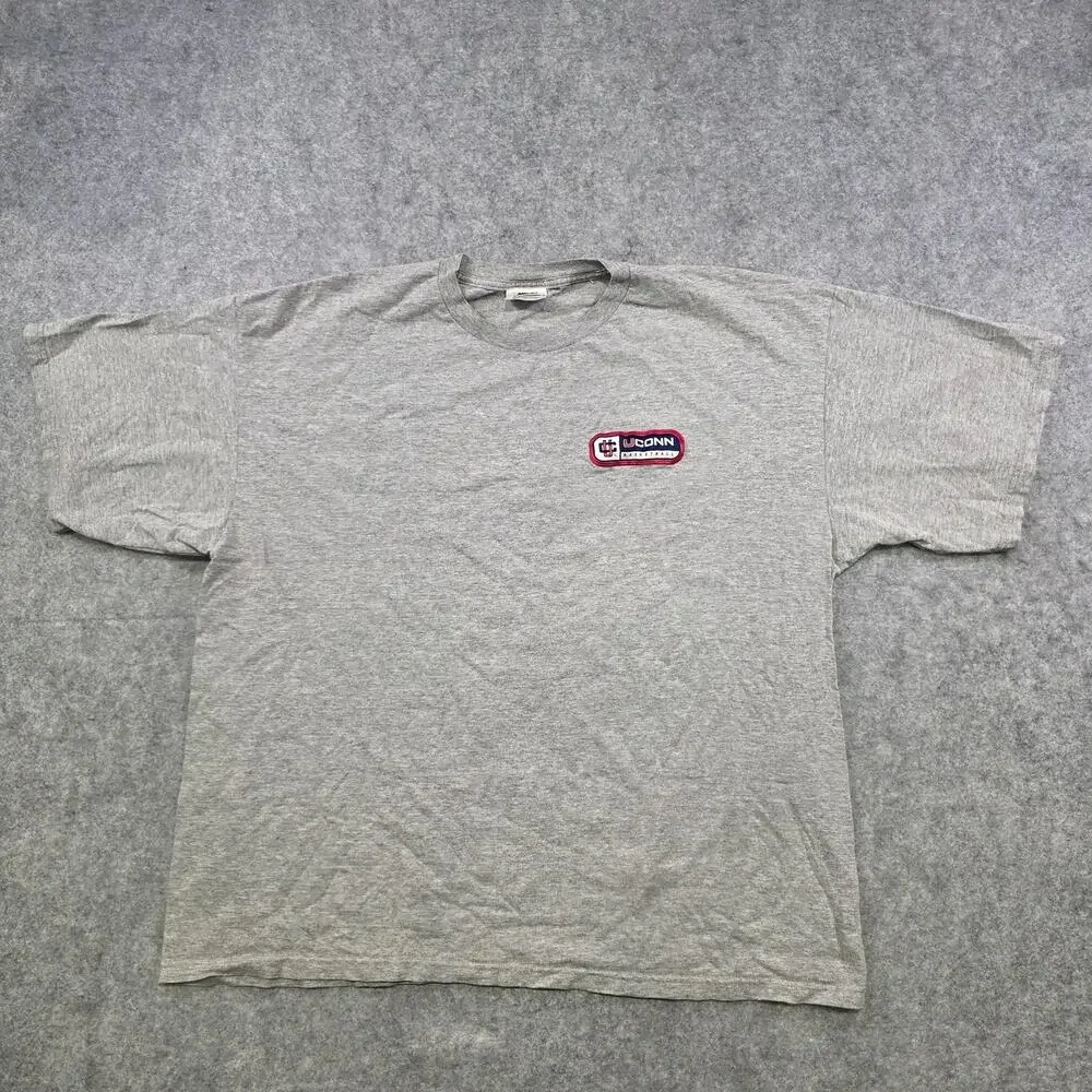 Vintage 90s UConn Huskies T Shirt Mens XL Gray NCAA Basketball Nike Graphic 90s‎